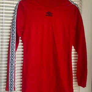 Umbro Dress Red with Patterned Sleeves 100% Cotton